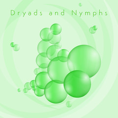 Green bubbles in the water of a lake under the trees in a forest