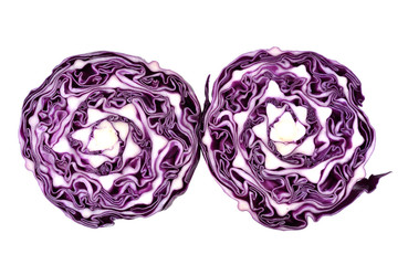 Fototapeta premium Red cabbage violet cabbage isolated on white background