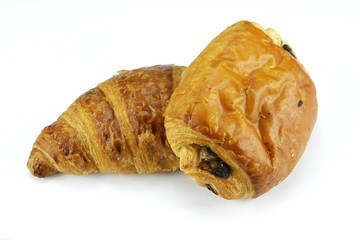 pain au chocolat et croissant