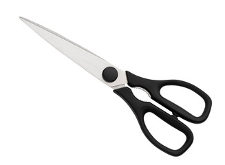 Black scissors isolated on white