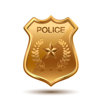 Police Badge isolated on white background Stock Vector | Adobe Stock