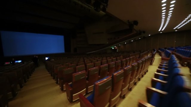 Large cinema hall at the Kremlin Palace in Moscow