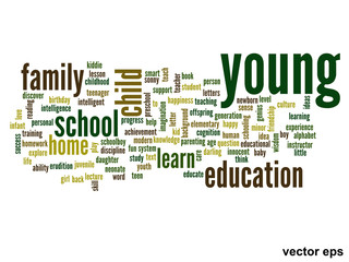 Vector conceptual  education word cloud