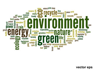 Vector conceptual ecology word cloud