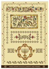 Hand drawn  design elements and frames