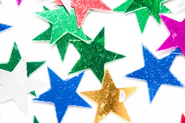 Obraz premium many toy stars on white background