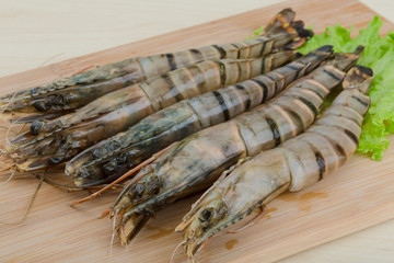 Raw tiger shrimps