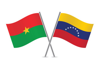 Burkina Faso and Venezuela flags. Vector illustration.