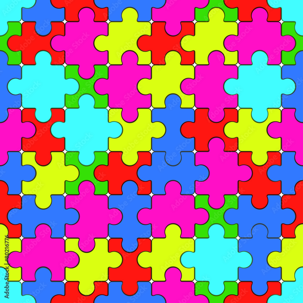 Wall mural puzzle pattern