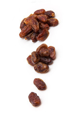 Medjool dates isolated on a white background.