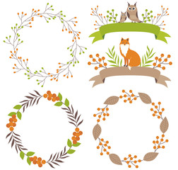 Woodland wreath & ribbons set
