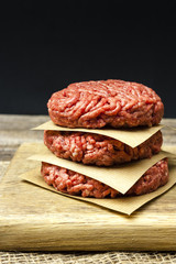 Minced meat for burgers