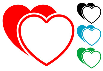 Pictograma corazones en varios colores