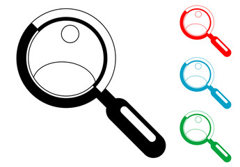Pictograma lupa en varios colores