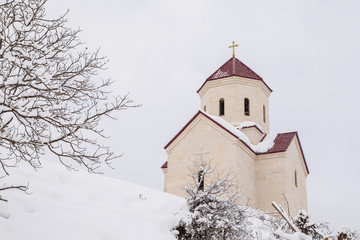 Fototapeta na wymiar The Georgian Orthodox Church in Svaneti