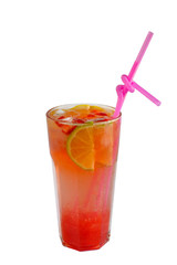 Glass of strawberry smoothie