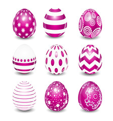Beautiful Easter Egg Set Vector Illustration