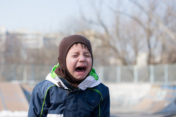 kid crying very loud in a temper tantrum