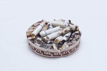 Many cigarettes in an ashtray