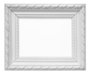 White vintage art frame isolated on white background