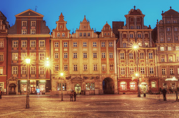 Fototapeta na wymiar Wrocław stare miasto w nocy