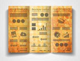 Vector tri fold brochure template design or flyer layout