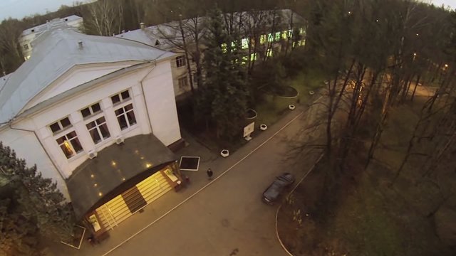 Car parked near entrance to research institute of tuberculosis