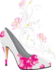 Obraz na płótnie Canvas Stylized elegant female shoes