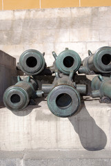 Old cannons in Moscow Kremlin. UNESCO World Heritage Site.
