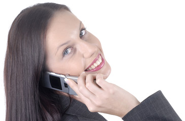 Attractive business woman with cellphone