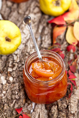 Quince Jam. Selective focus.