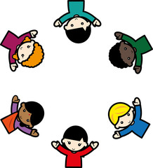 色々な人種の子供の輪