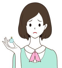 女性　目薬　困り顔