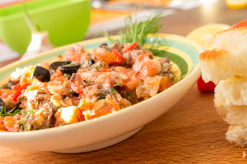 Tapas of fish and vegetables