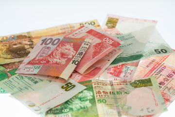 Fototapeta na wymiar calculator and hongkong dollars