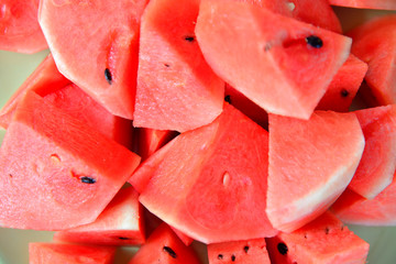 Fresh Watermelon on the table.