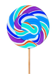 mint lollipop isolated on white background