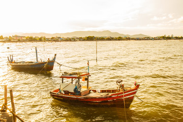 Fototapeta na wymiar Small fishing boats on the beach Thailand