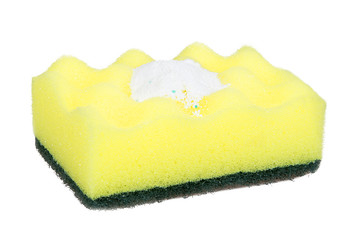 Yellow sponge with powder
