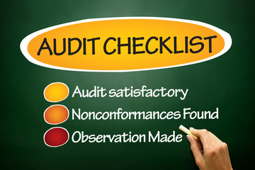 Audit checklist, business concept on blackboard