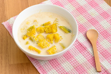 Boiled Pumpkin in coconut milk