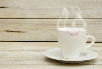 Lipstick on a coffee cup