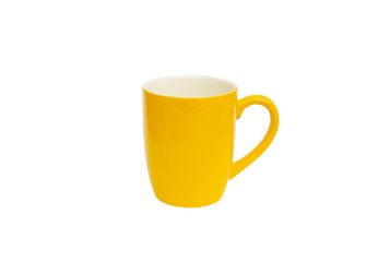 orange glass of water isolate on white background