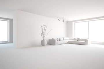 white 3d interior design