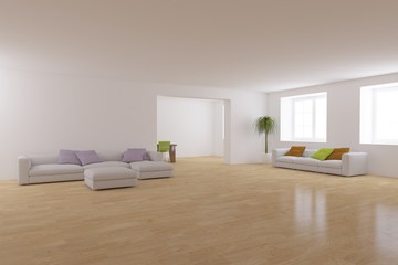 white 3d interior design