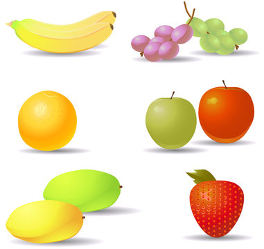 Various fruit vector icons
