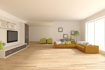 white 3d interior design