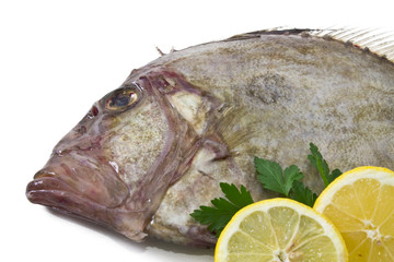 fish with lemon isolated