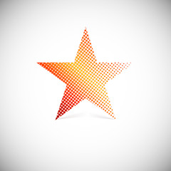 Halftone star, vector illustration.