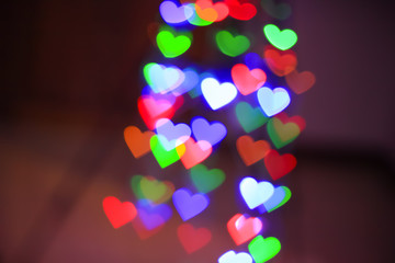 hearts bokeh as background